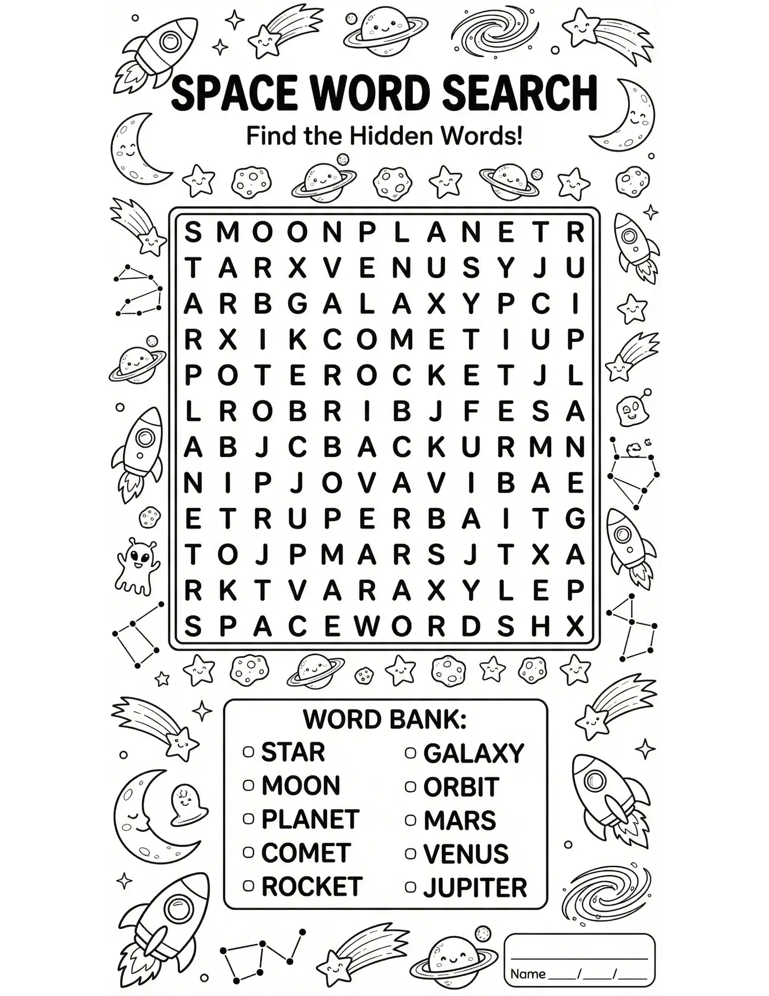 Space Word Search